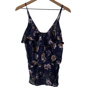 Zenobia Spaghetti Strap Sheer Floral Top 2XL
